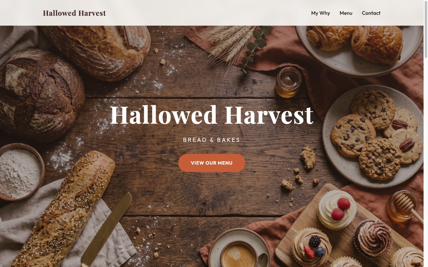 Hallowed Harvest Bread & Bakes homepage