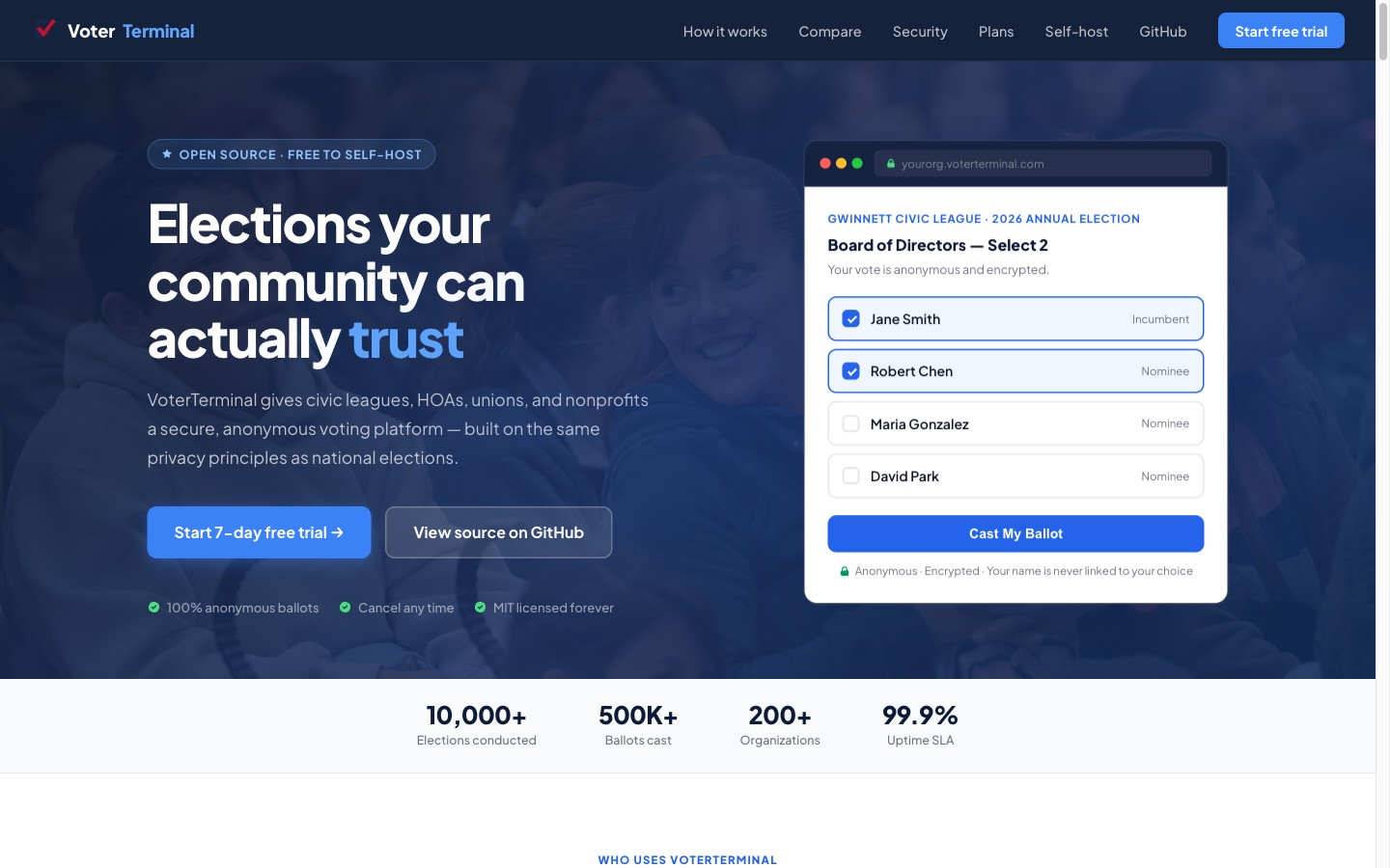 VoterTerminal homepage